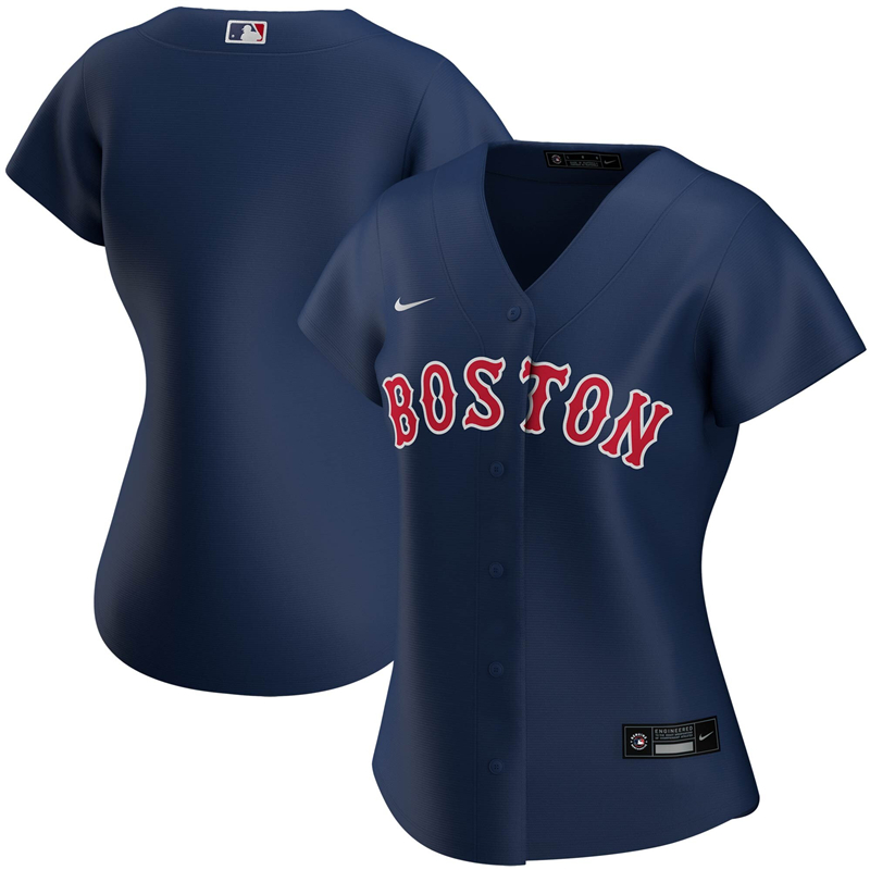 2020 MLB Women Boston Red Sox Nike Navy Alternate 2020 Replica Team Jersey 1->boston red sox->MLB Jersey